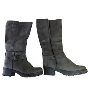 Sonoma Women's Macey Grey Tall Heeled Boots Size 9 with Box